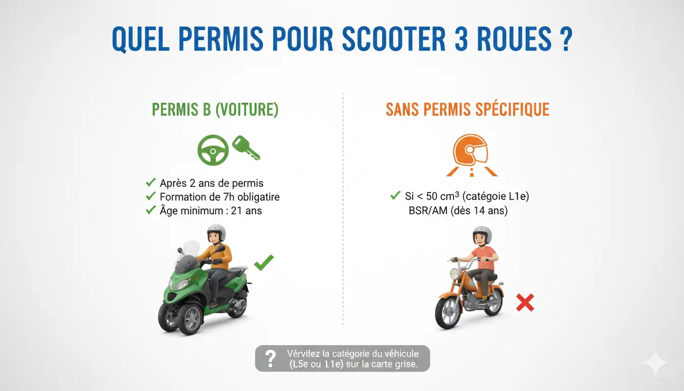 Quel permis faut-il pour conduire un scooter 3 roues ?