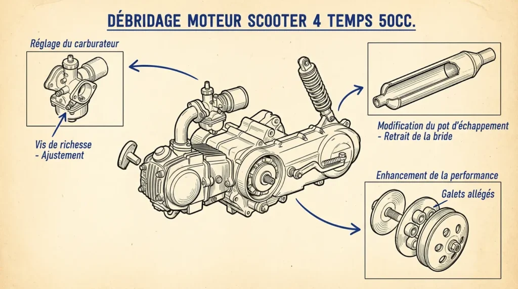 booster son scooter 4 temps sans débridage