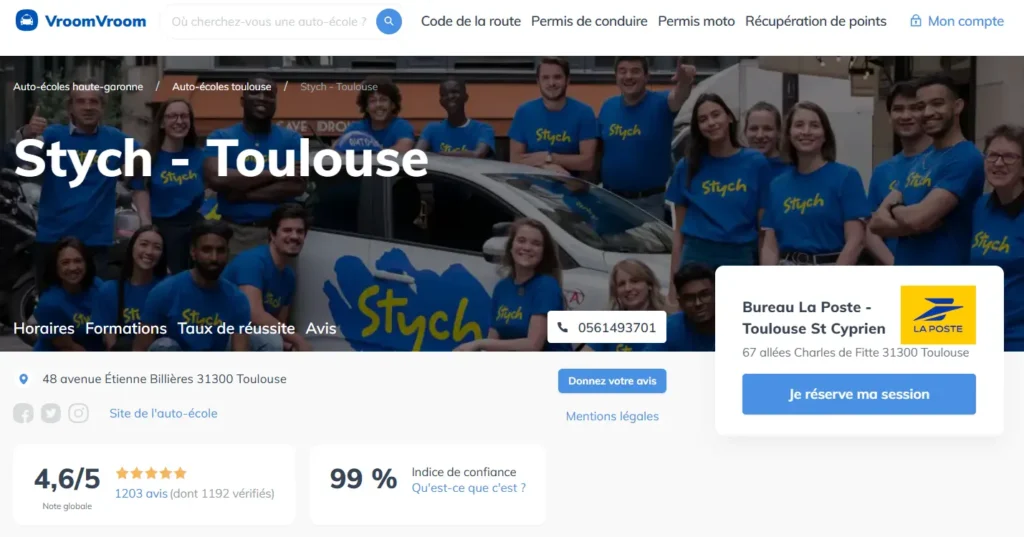 avis positifs sur Stych auto école à Toulouse