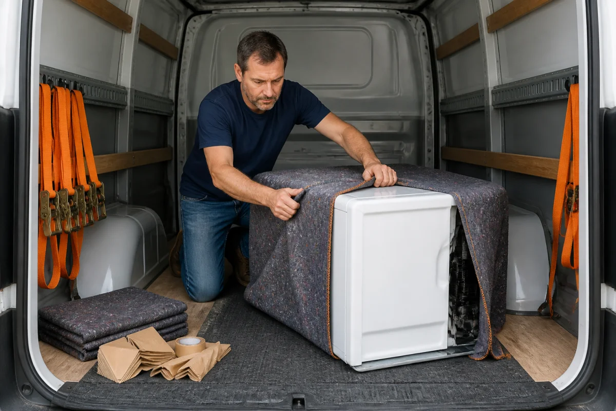 Transporter un frigo couché dans une voiture sans faire d&rsquo;erreur